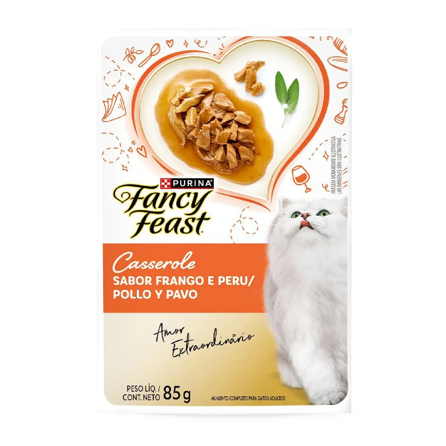 Ração Úmida Fancy Feast Casserole Frango e Peru